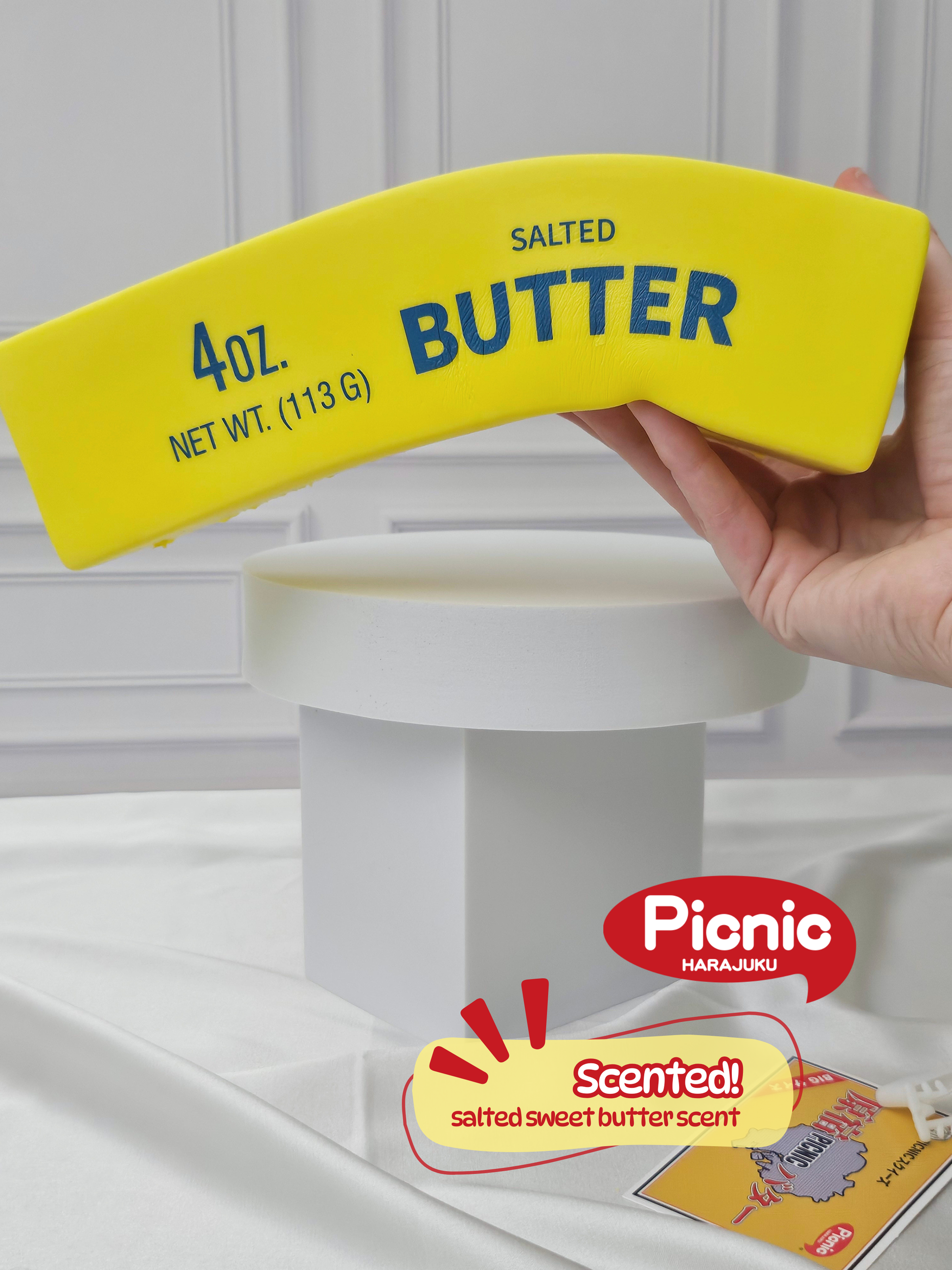 Extra Large Salted Butter Squishy - Official PICNIC Japan Brand - SCENTED - 23.5cm SLOW RISE