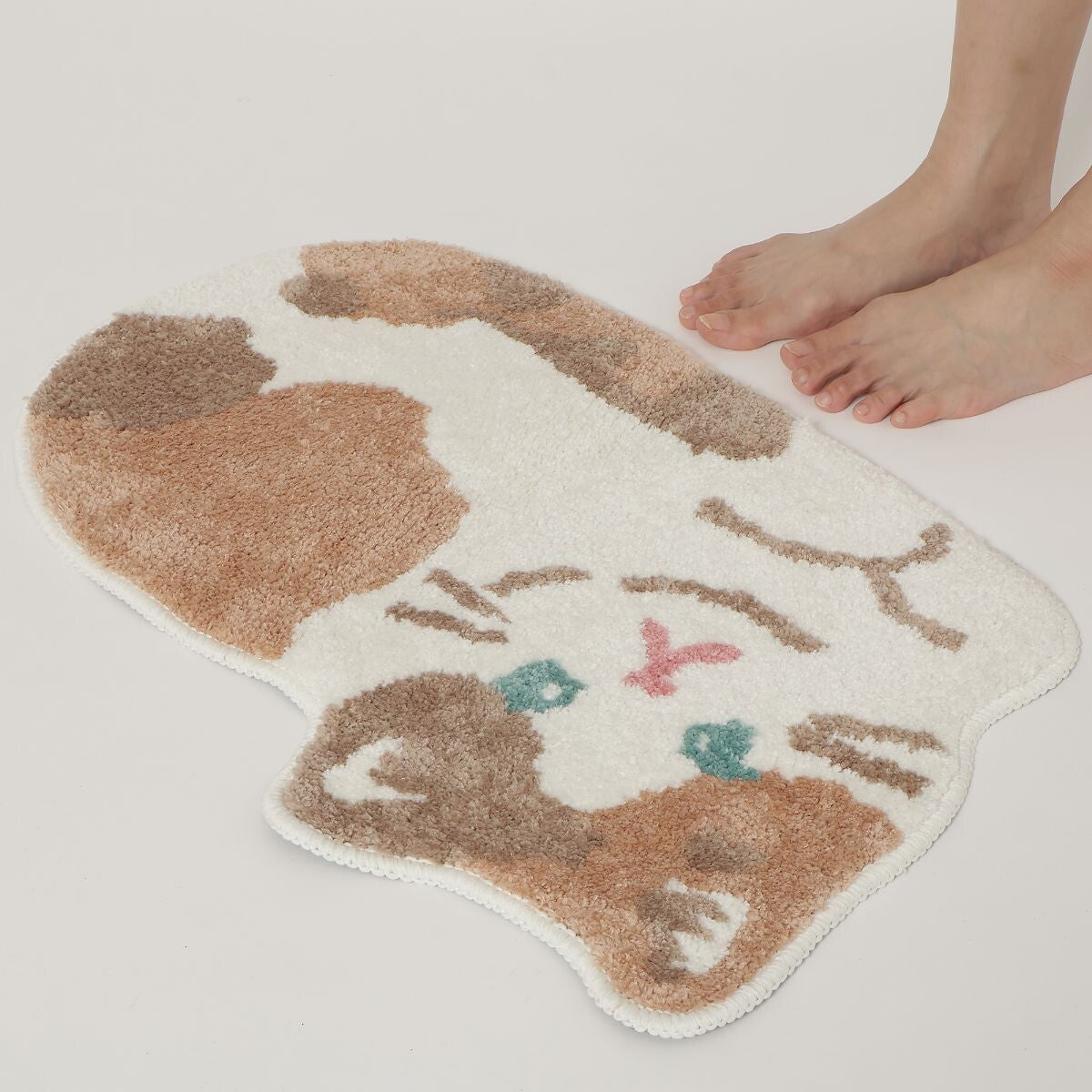 Tortoiseshell Cat - Small Soft Rug / Doormat  - Fuku Fuku Nyanko