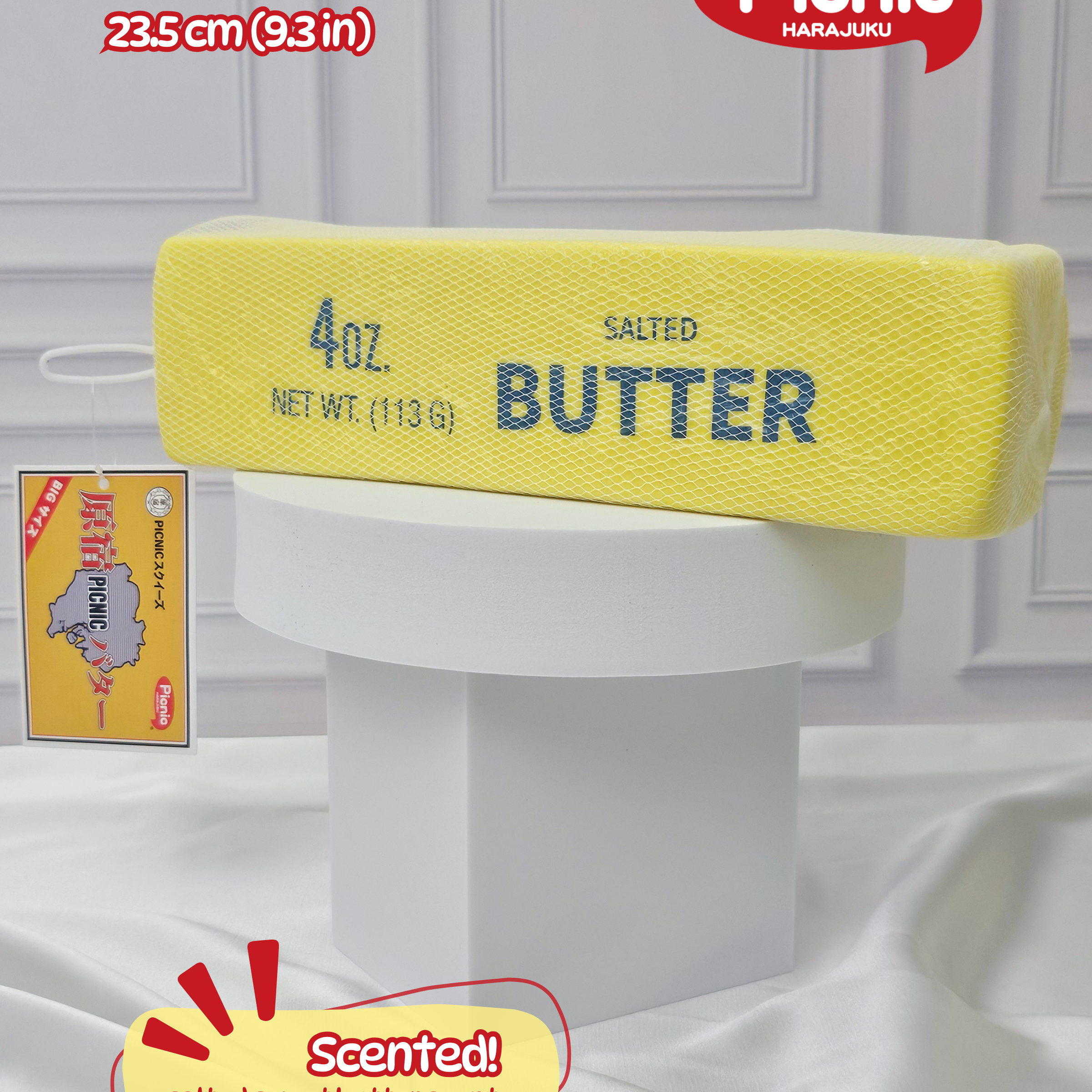 Extra Large Salted Butter Squishy - Official PICNIC Japan Brand - SCENTED - 23.5cm SLOW RISE