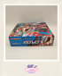 Colorful trading card game box with Japanese text on a light gray background