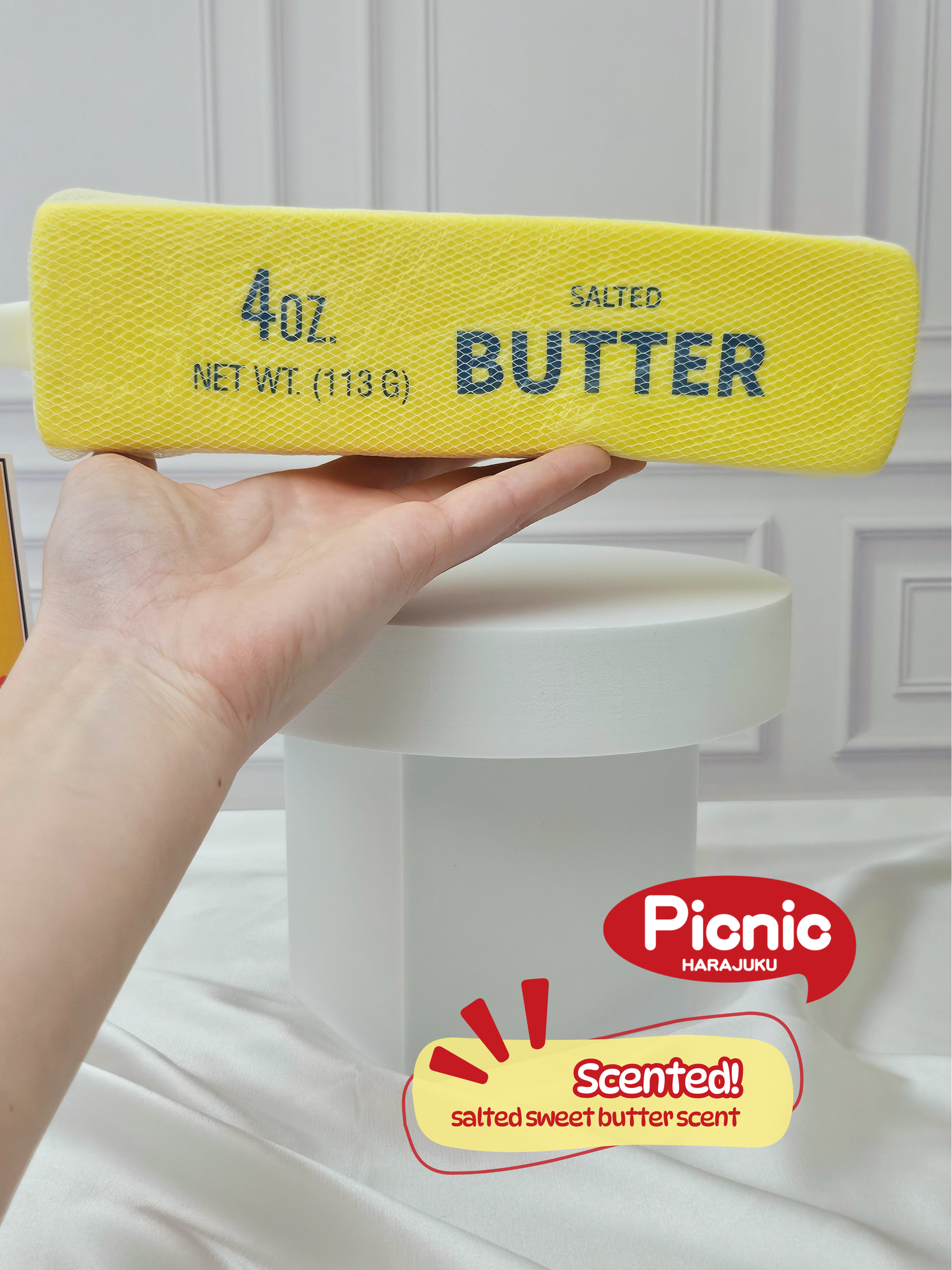 Extra Large Salted Butter Squishy - Official PICNIC Japan Brand - SCENTED - 23.5cm SLOW RISE