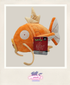Plush toy Magikarp on a light gray background