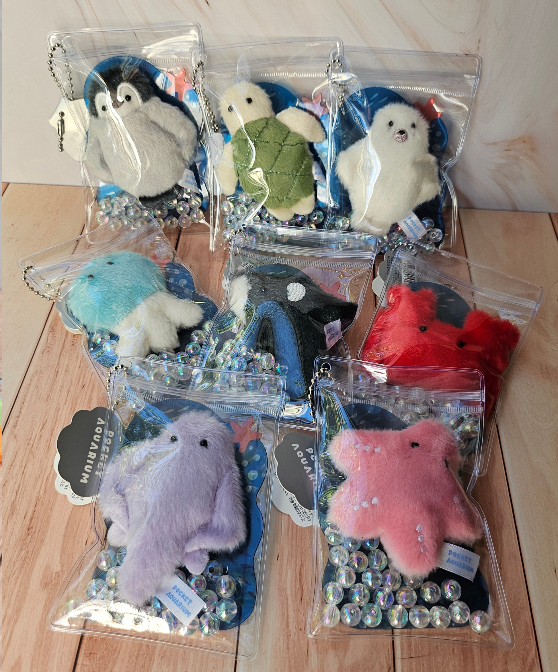 Pocket Aquarium - Adorable Animal Stim Fidget Toy - Plush Keychain