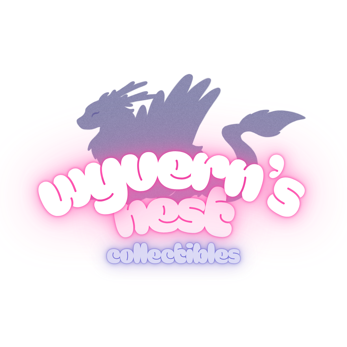 Logo of 'Wyvern's Nest Collectibles' with a dragon silhouette on a gradient background.