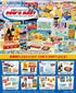 Collection of toy groceries and products with Cow's Mart branding on a colorful background.