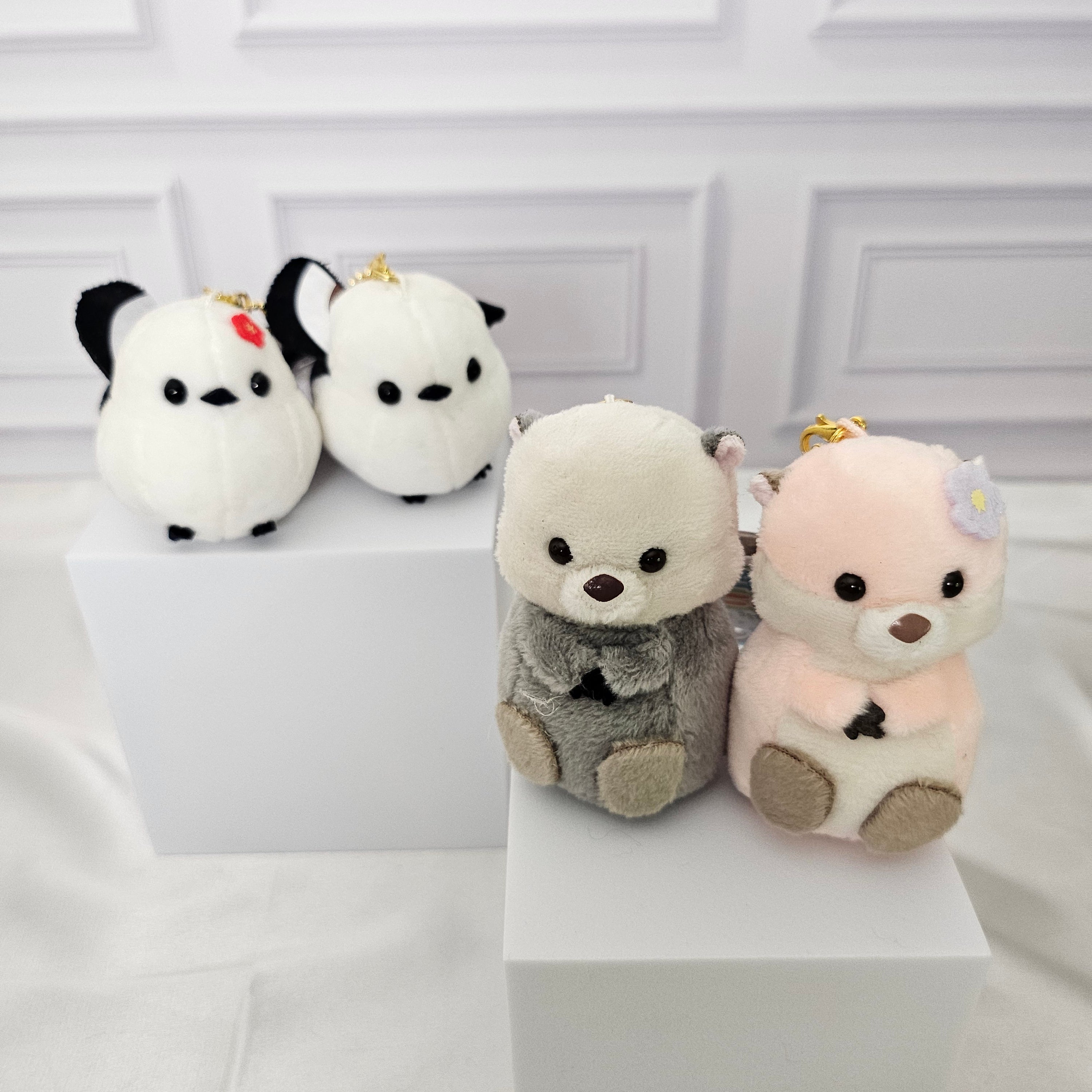 Animal Love Pair - Set of Two - Plush Keychains