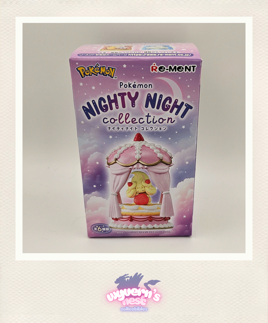Pokémon Re-Ment Nighty Night Collection packaging on a light gray background