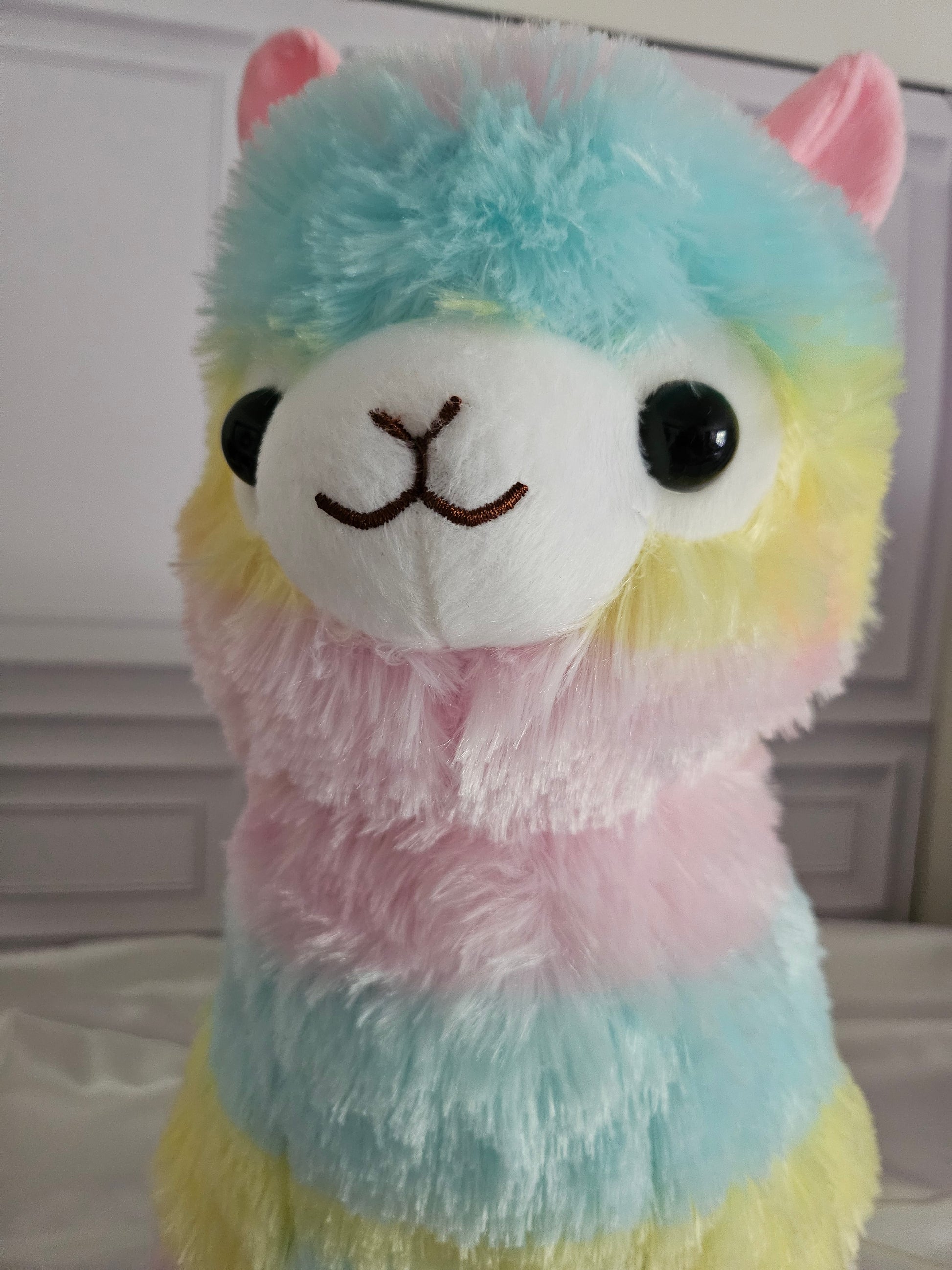 Extra Large Alpacasso - Classic Rainbow - Adorable 40cm Alpaca Plush