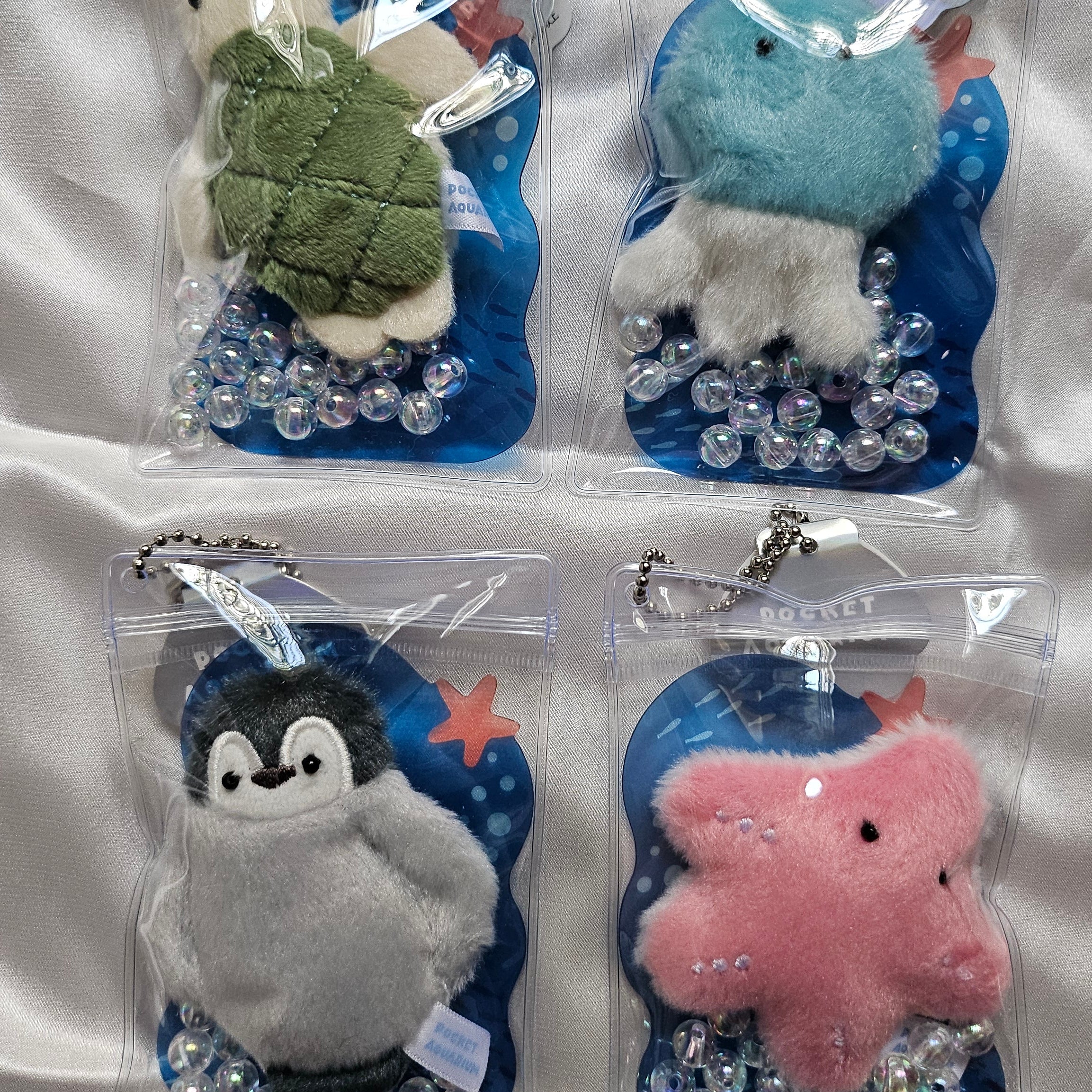 Pocket Aquarium - Adorable Animal Stim Fidget Toy - Plush Keychain