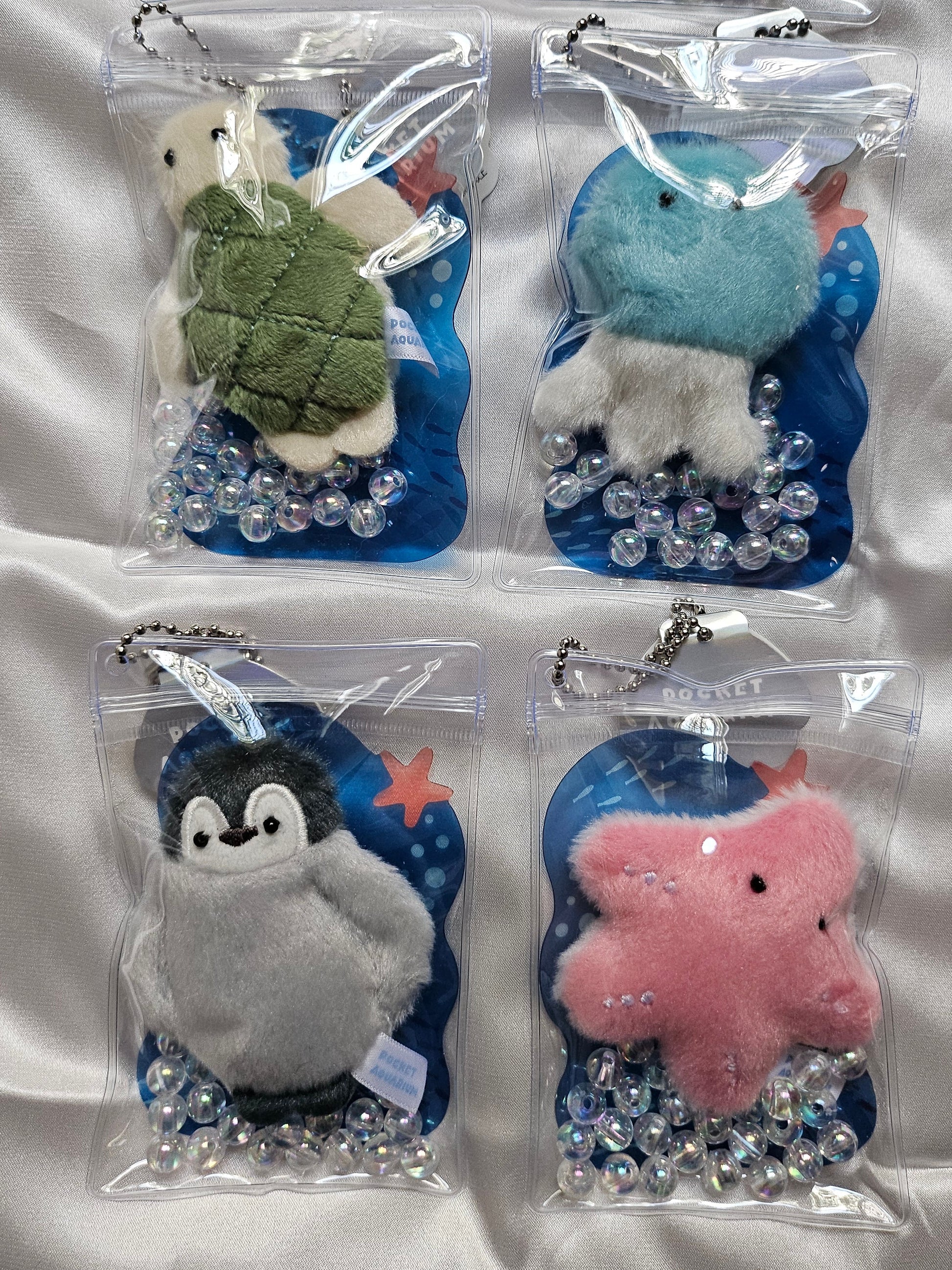 Pocket Aquarium - Adorable Animal Stim Fidget Toy - Plush Keychain