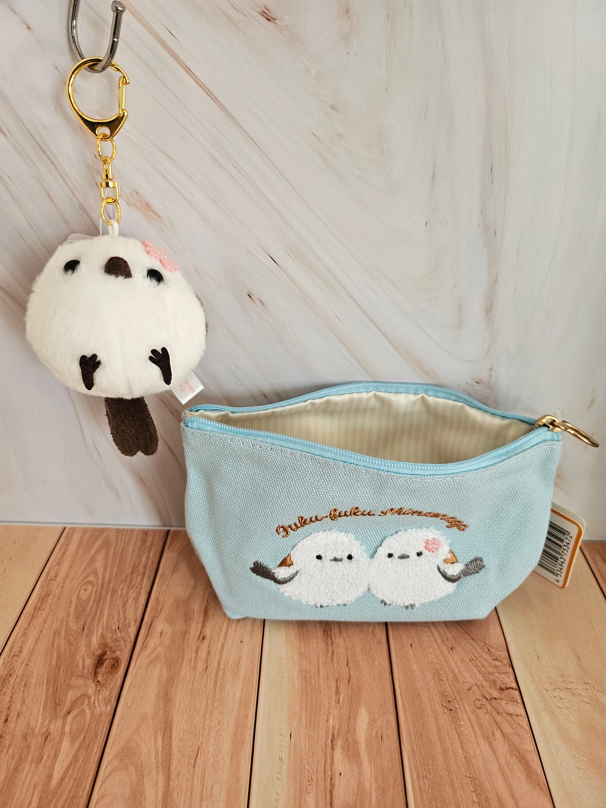 Shima Enaga Small Pouch - Adorable Snow Fairy Embroidered Zip-Pouch