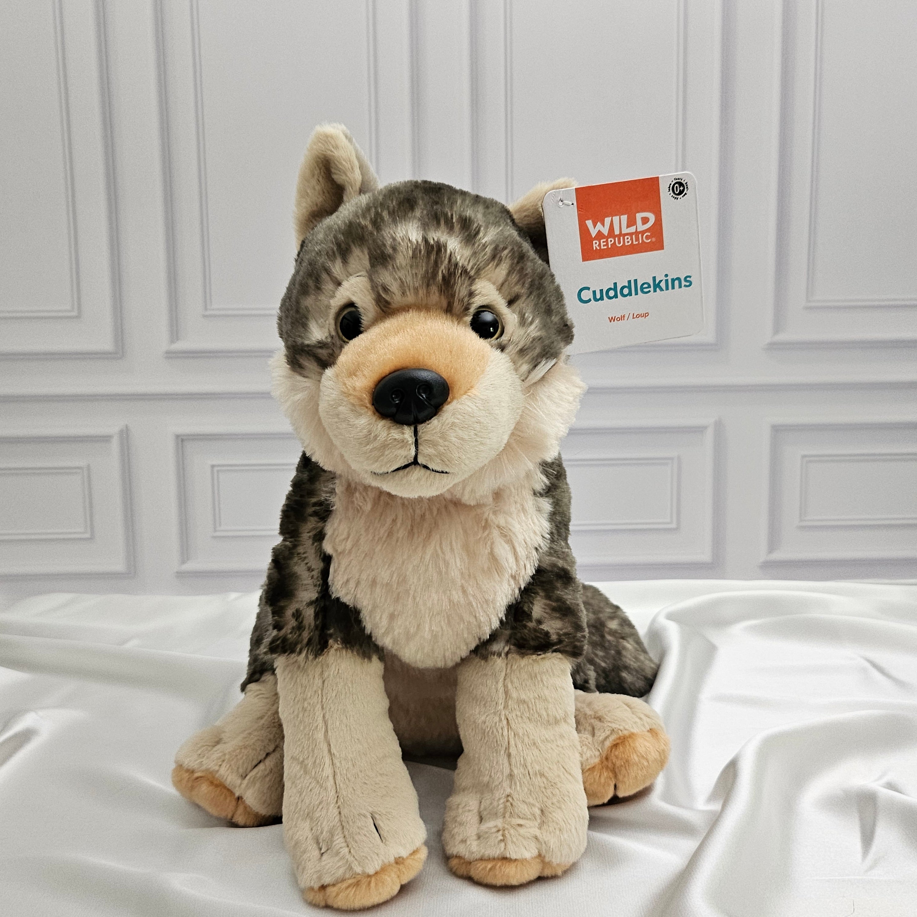 Grey Wolf Stuffed Animal - 12 in - Cuddlekins