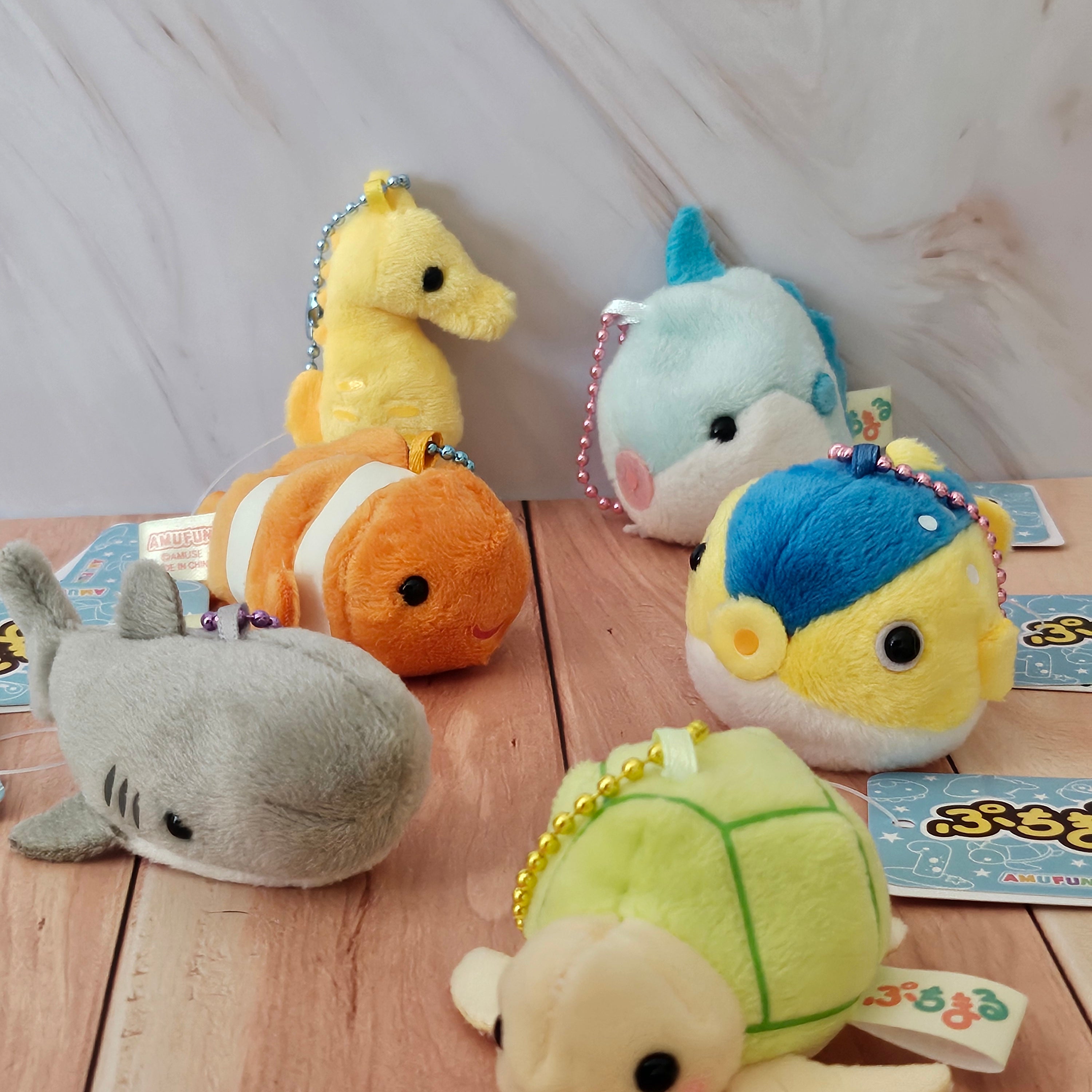 Sea Life - Puchimaru - Mini Animal Bean-filled Plush Keychain
