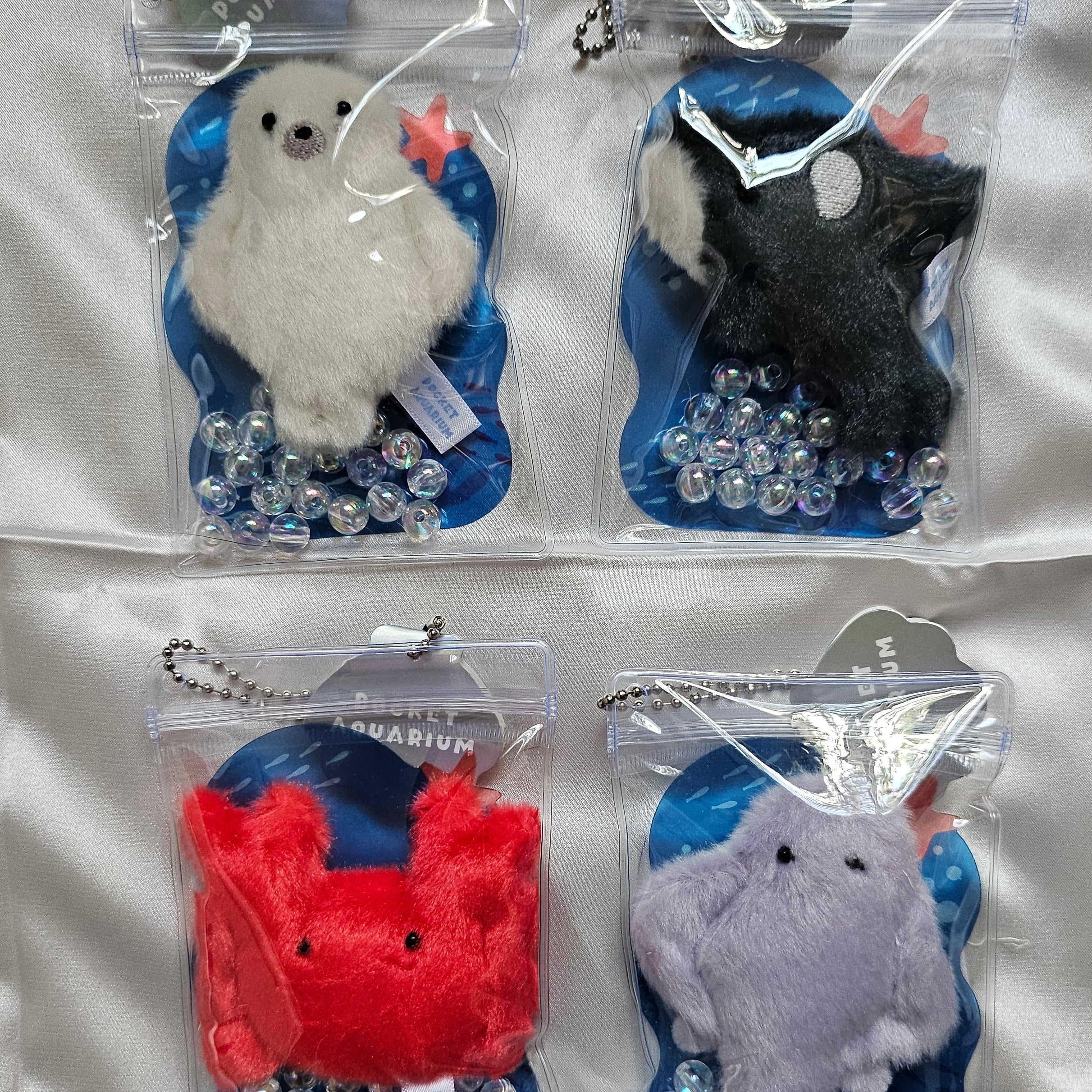 Pocket Aquarium - Adorable Animal Stim Fidget Toy - Plush Keychain