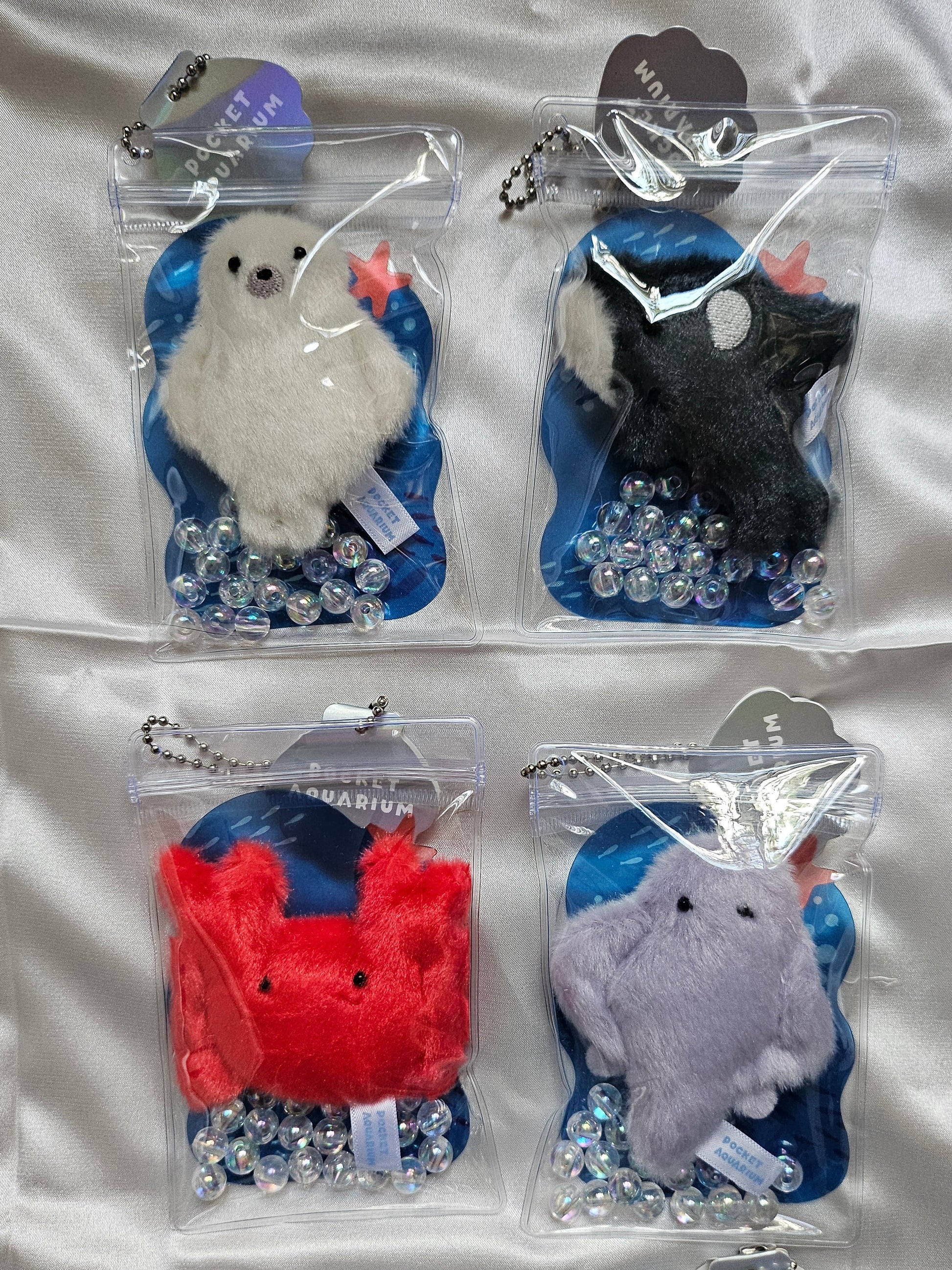 Pocket Aquarium - Adorable Animal Stim Fidget Toy - Plush Keychain