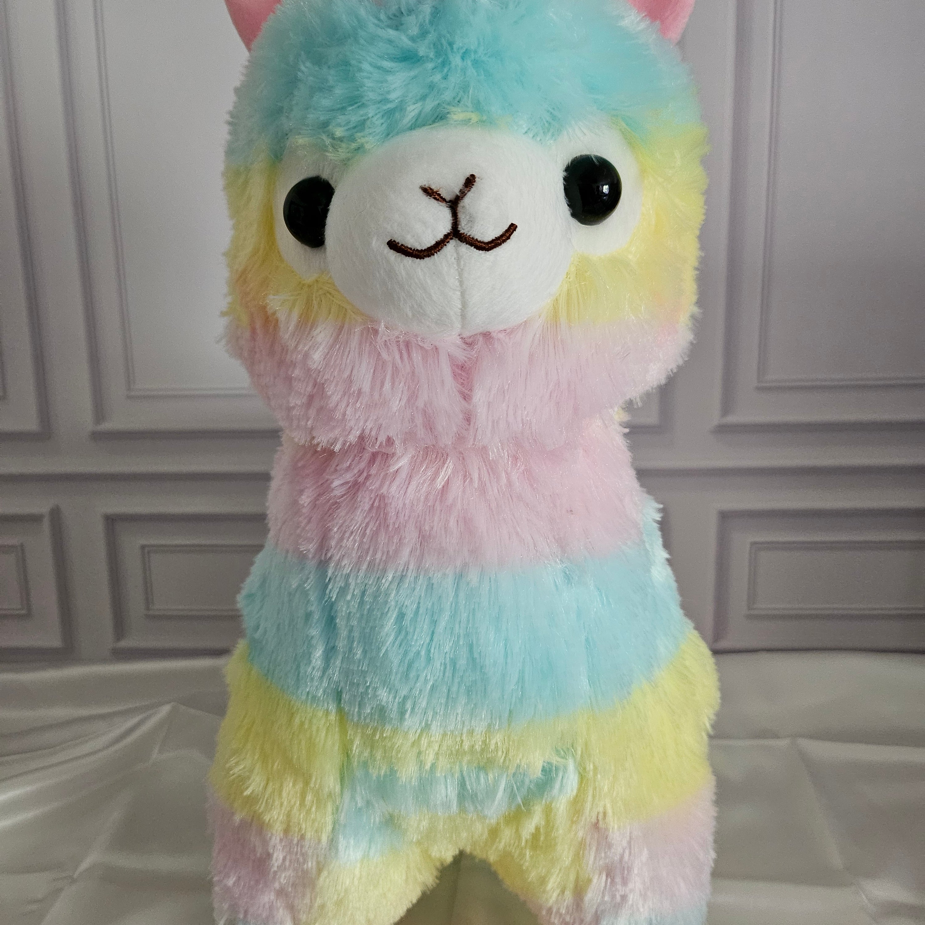 Extra Large Alpacasso - Classic Rainbow - Adorable 40cm Alpaca Plush
