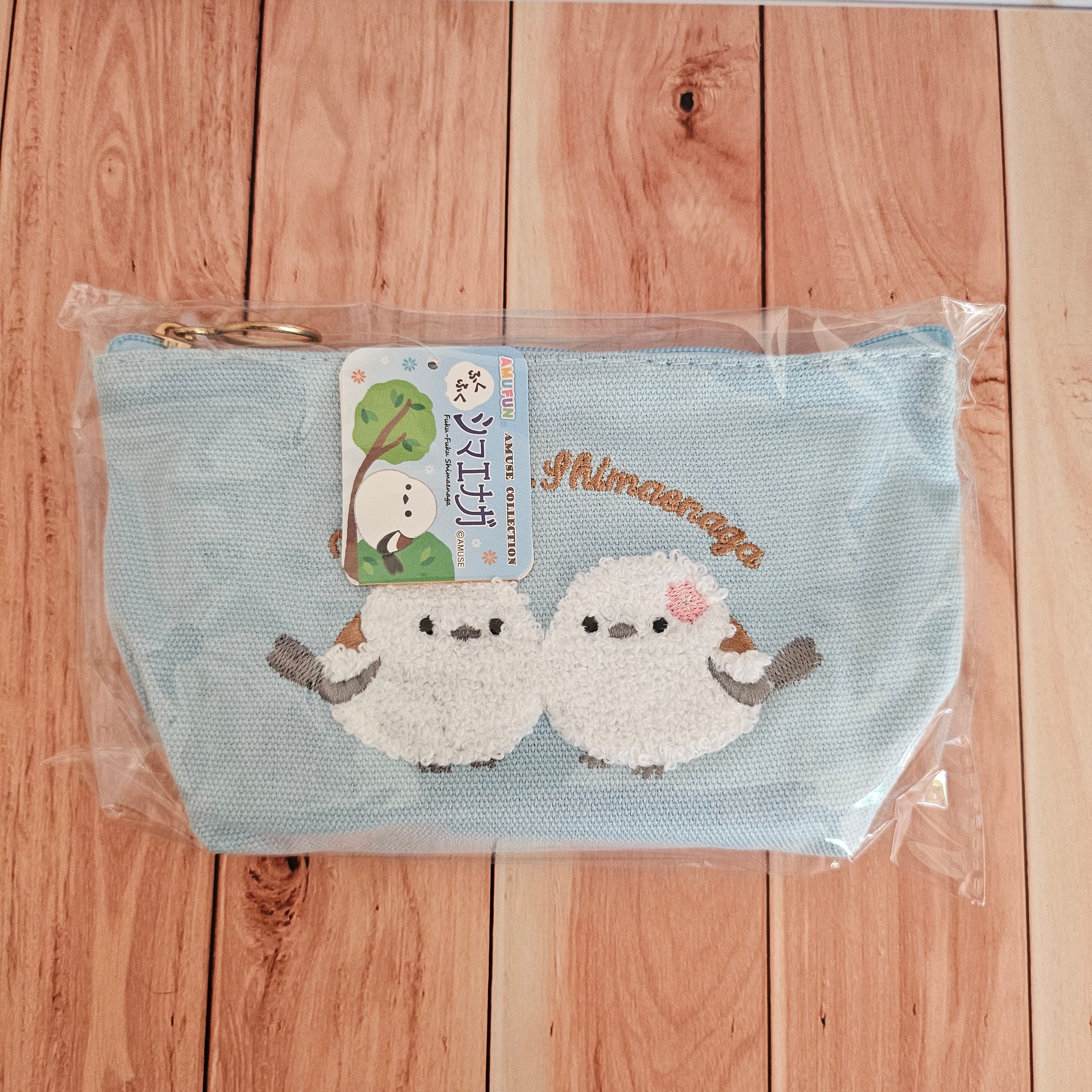 Shima Enaga Small Pouch - Adorable Snow Fairy Embroidered Zip-Pouch