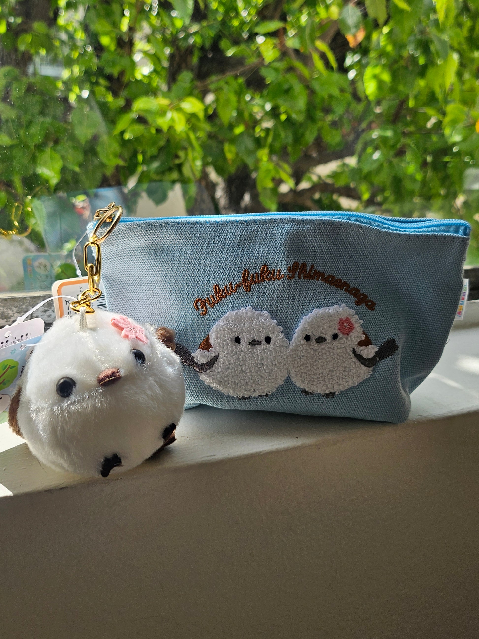 Shima Enaga Small Pouch - Adorable Snow Fairy Embroidered Zip-Pouch