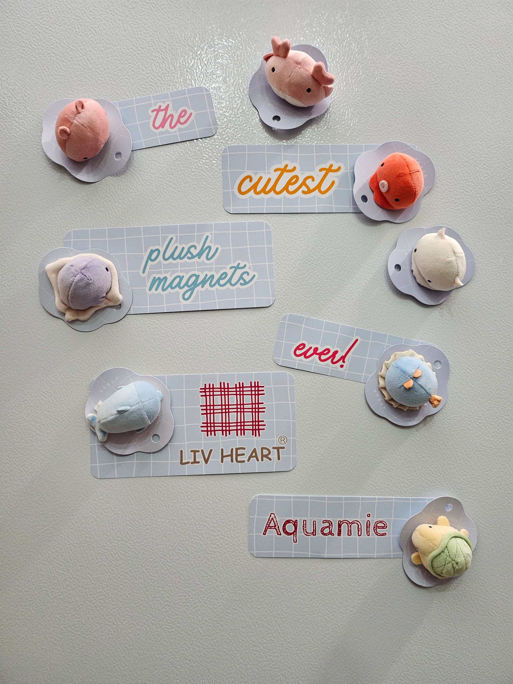 Marshmallow Aquamie - Plush Magnet - Soft Squishy Sea Life